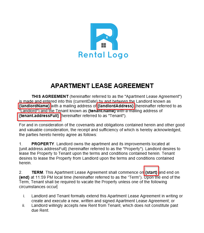 Preparing Your Lease Template